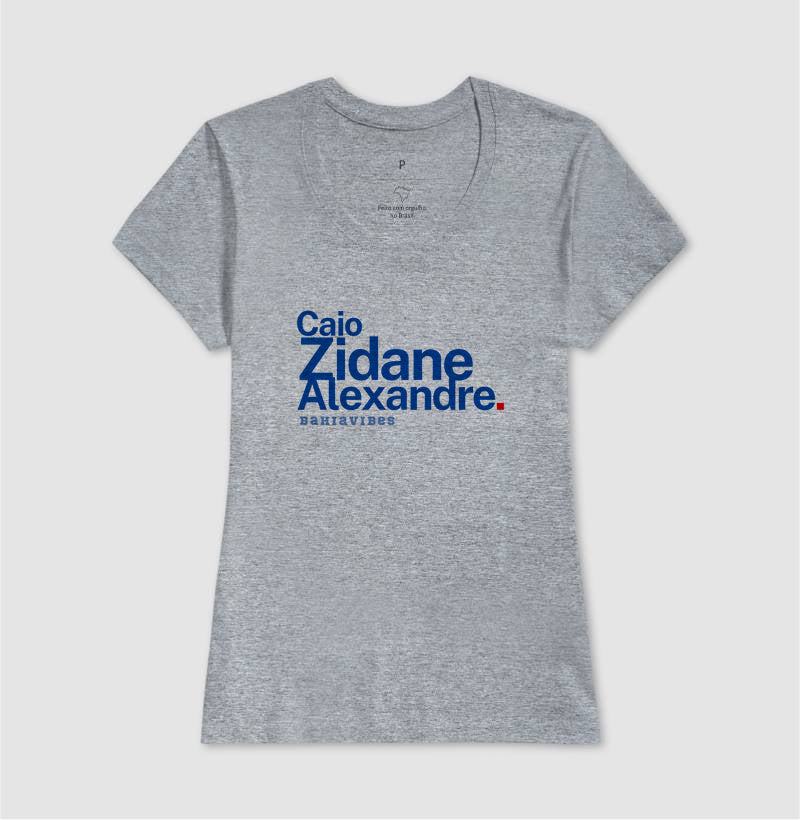 Camiseta Caio Zidane Alexandre (Branca / Cinza)