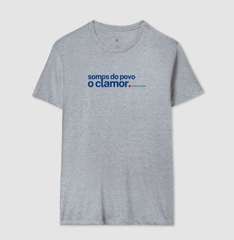 Camiseta Somos Do Povo O Clamor (Branca / Cinza)