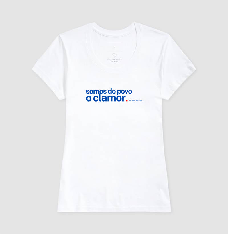 Camiseta Somos Do Povo O Clamor (Branca / Cinza)