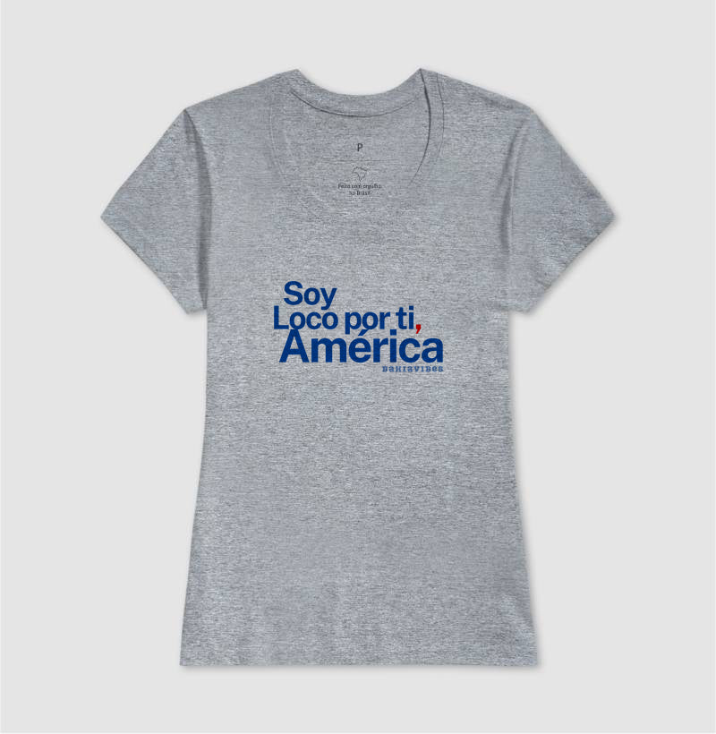 Camiseta Soy Loco Por Ti América (Branca / Cinza)