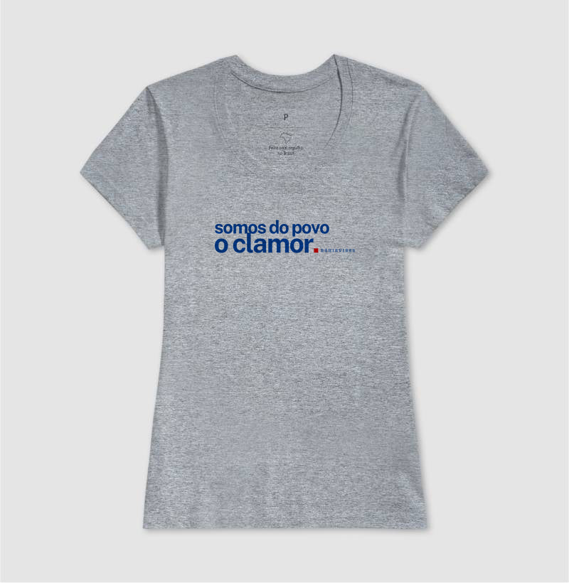 Camiseta Somos Do Povo O Clamor (Branca / Cinza)