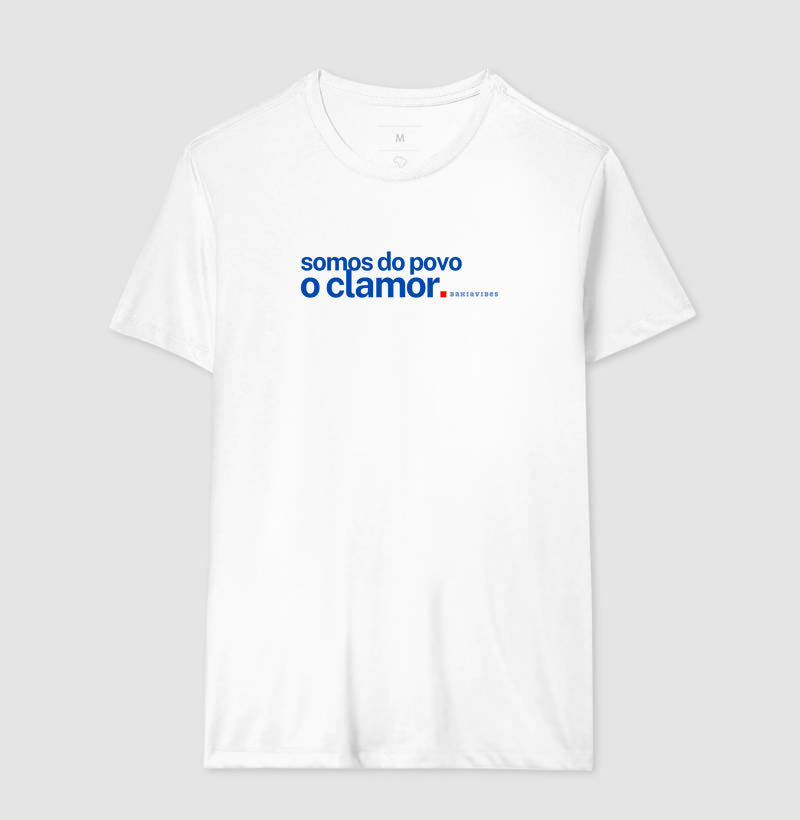 Camiseta Somos Do Povo O Clamor (Branca / Cinza)