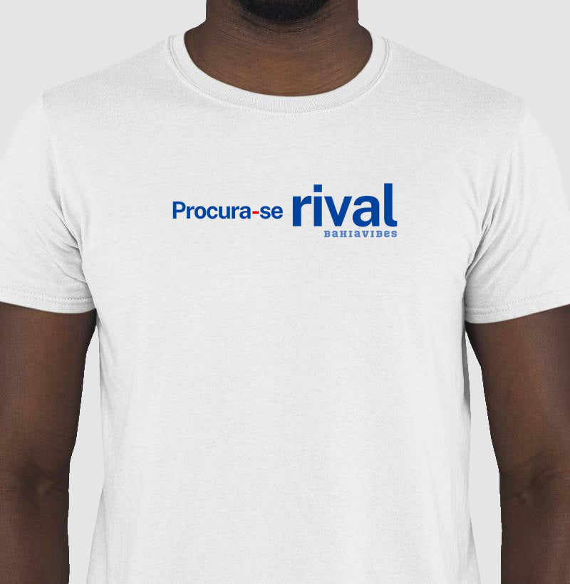 Camiseta Procura-se Rival (Branca / Cinza)