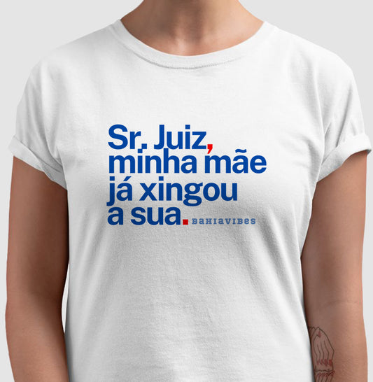 Camiseta Sr. Juiz (Branca / Cinza)