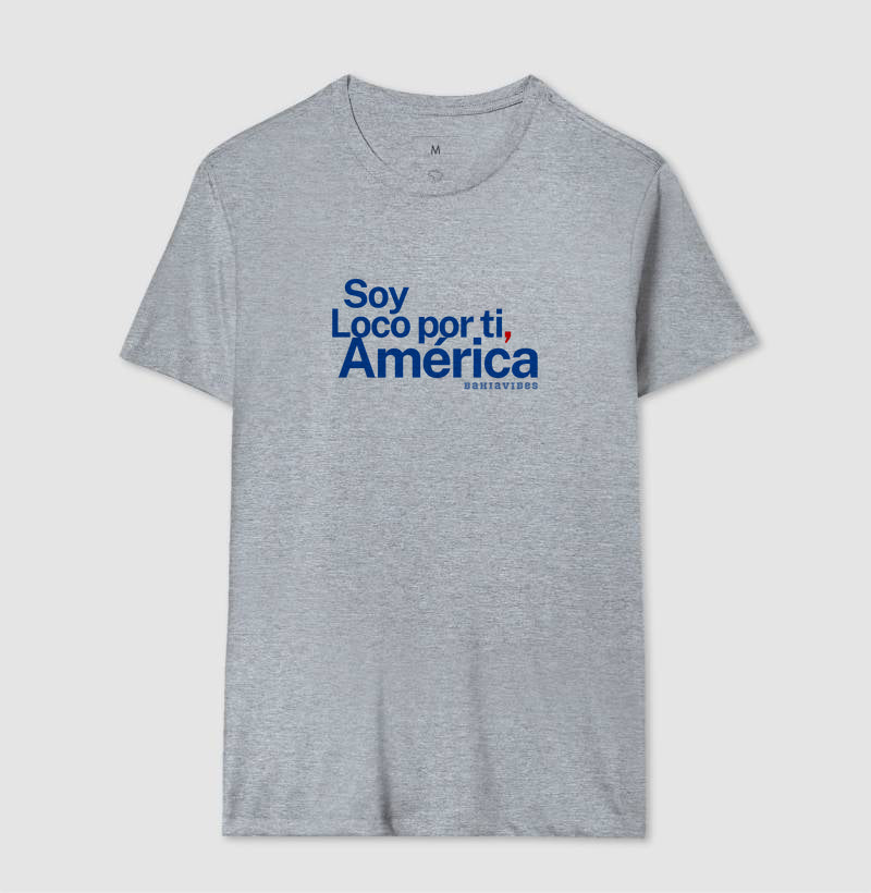 Camiseta Soy Loco Por Ti América (Branca / Cinza)