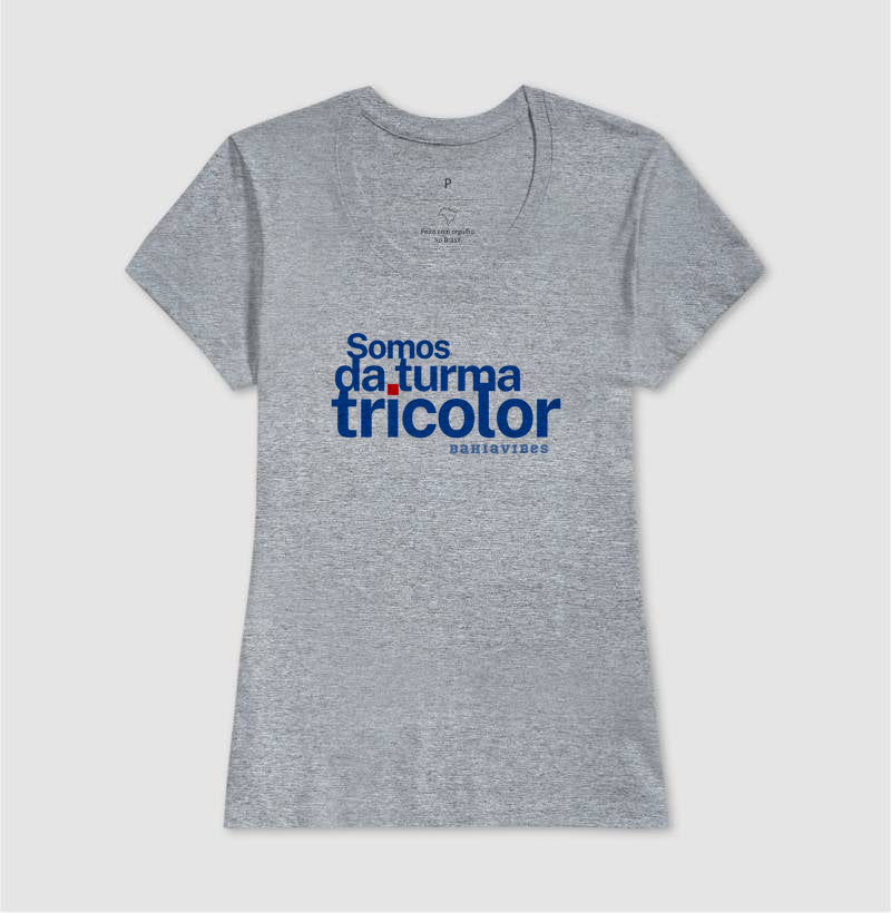 Camiseta Somos da Turma Tricolor (Branca / Cinza)