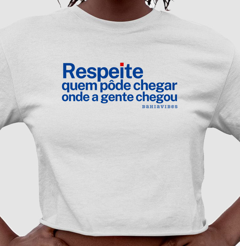 Cropped Respeite (Branco / Cinza)