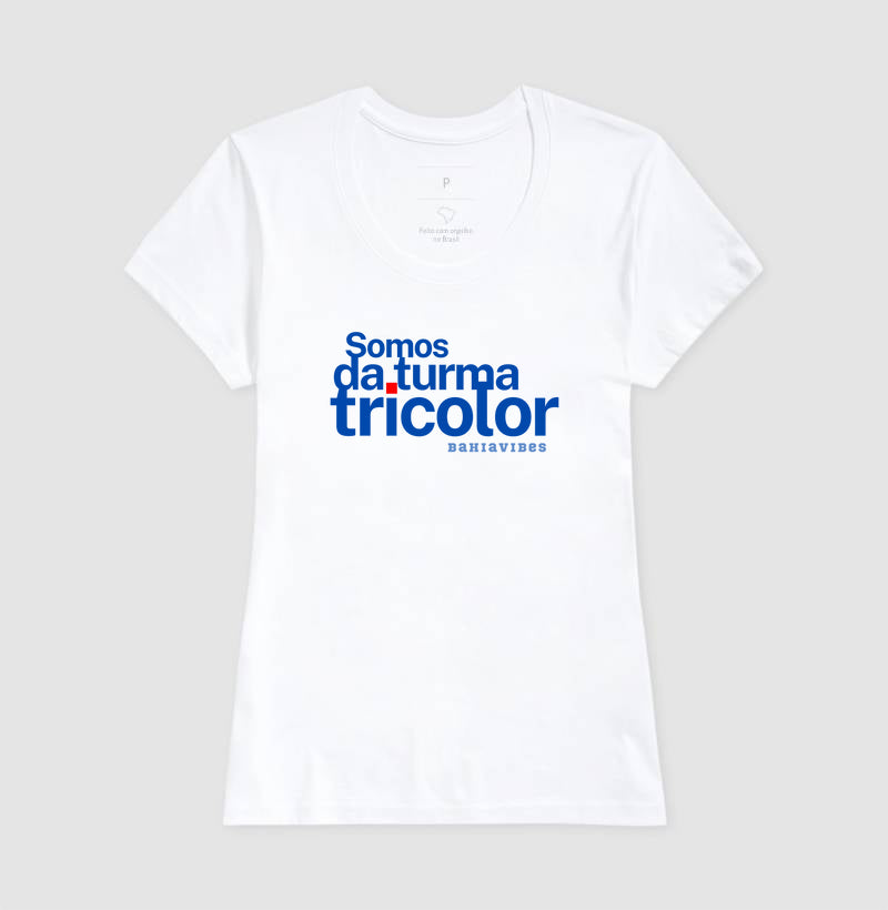 Camiseta Somos da Turma Tricolor (Branca / Cinza)