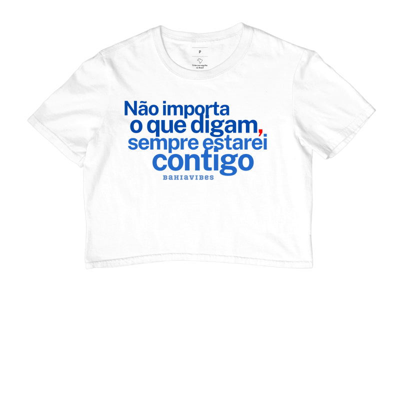 Camiseta Não Importa o Que Digam (Branca / Cinza)