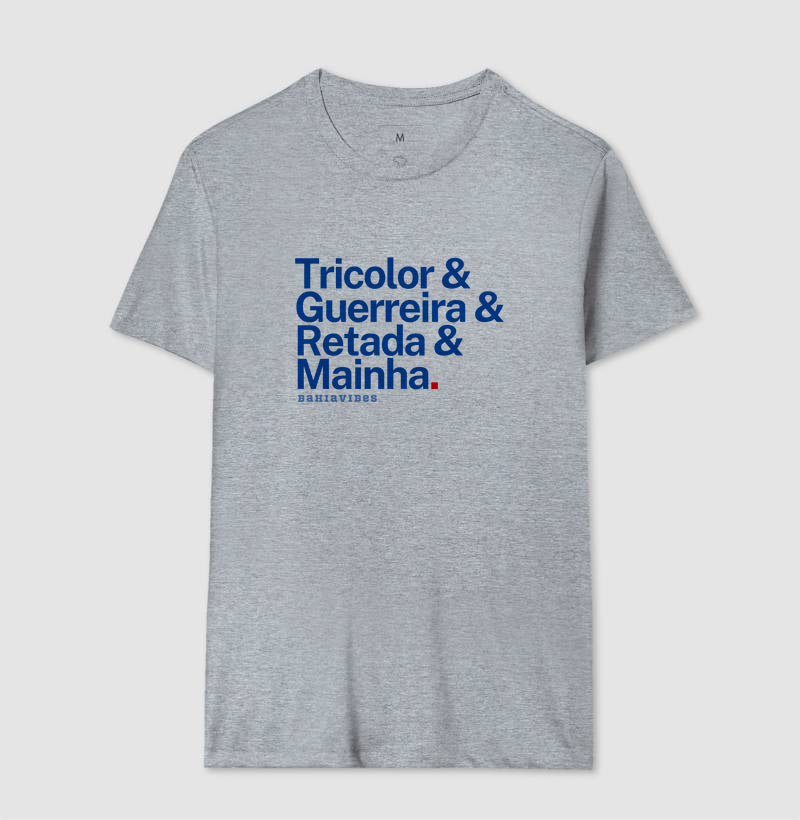 Camiseta Mainha Tricolor (Branca / Cinza)