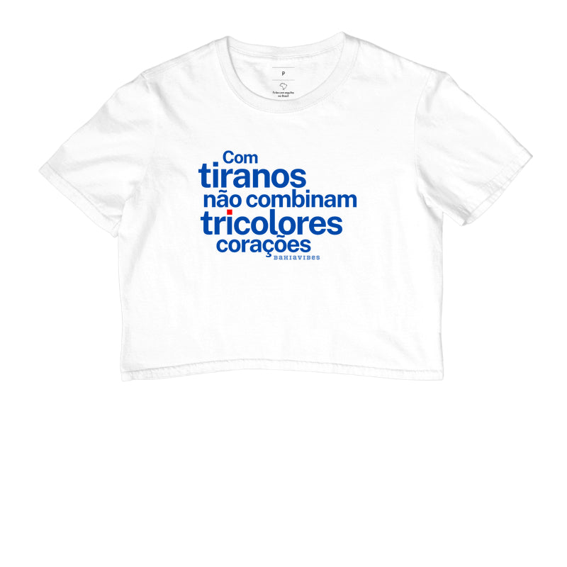 Cropped Com Tiranos Não Combinam (Branco / Cinza)