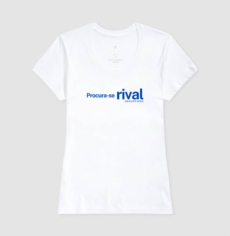 Camiseta Procura-se Rival (Branca / Cinza)