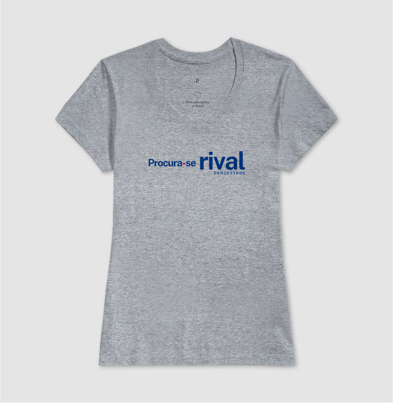 Camiseta Procura-se Rival (Branca / Cinza)