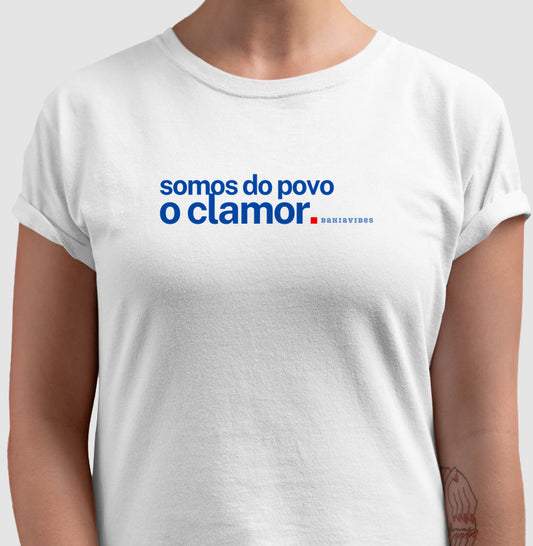 Camiseta Somos Do Povo O Clamor (Branca / Cinza)
